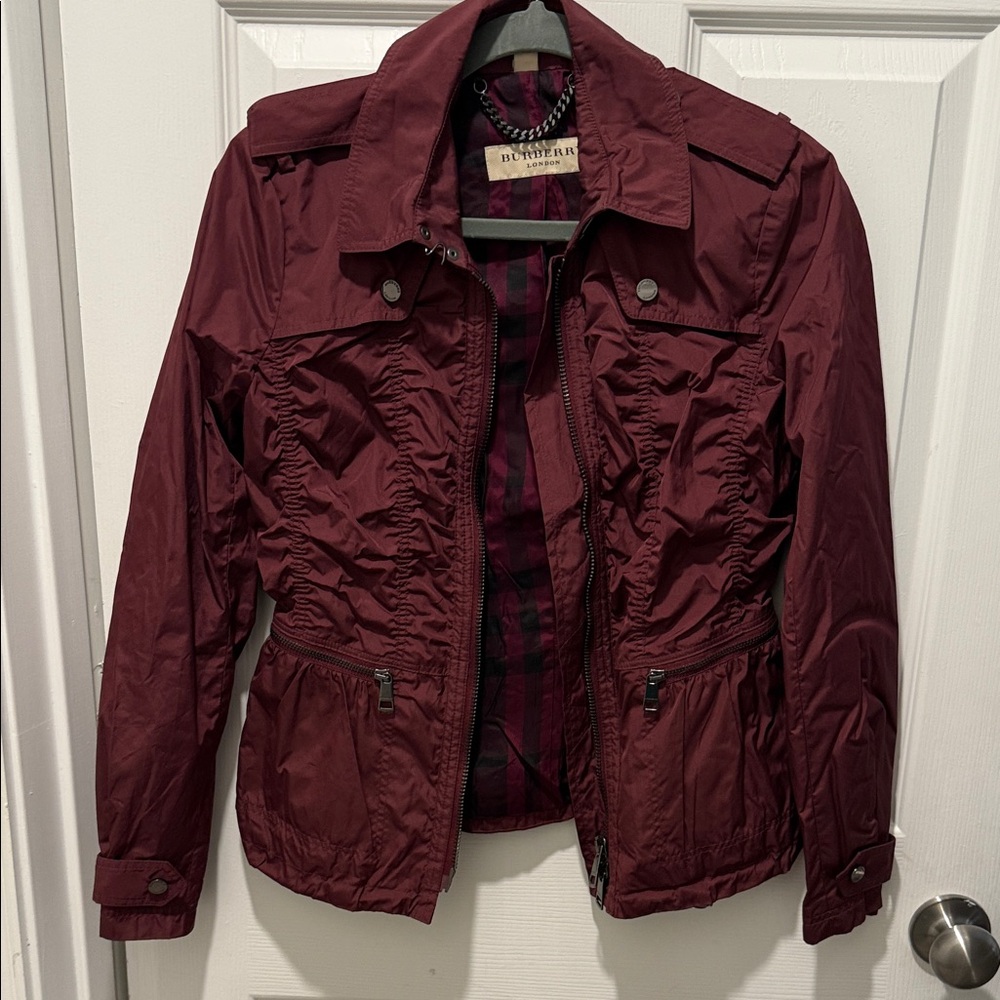 Burberry Maroon Utility Jacket